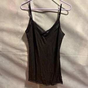 Victoria's Secret Sparklely Black Lace Trim Slip